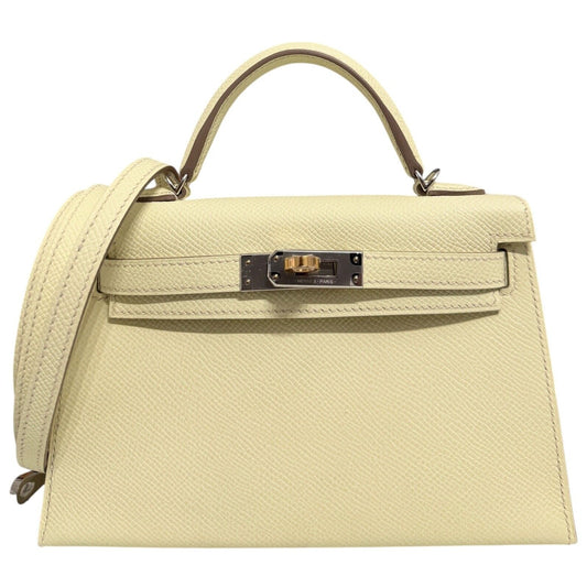 Hermes Kelly Mini 20 Jaune Milton Yellow Epsom Leather Electrum Hardware RARE