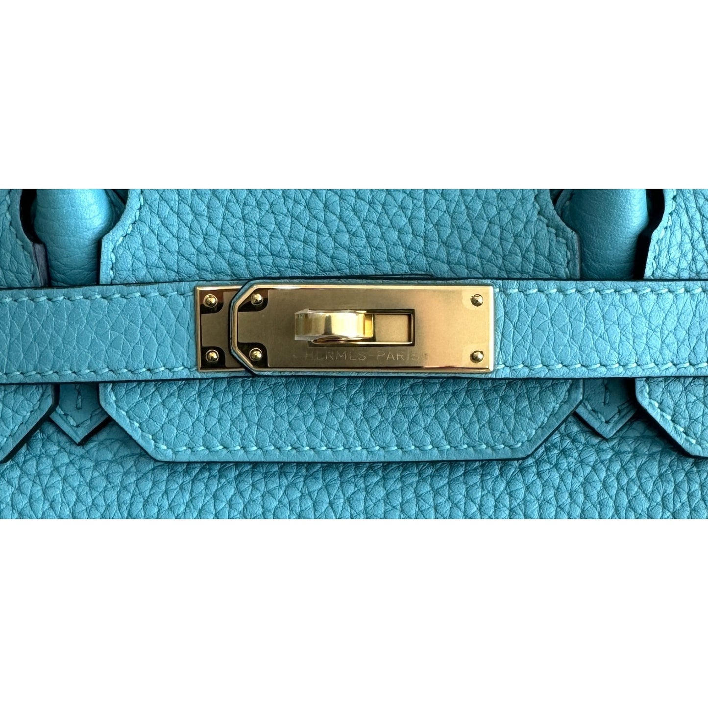 Hermes Birkin 30 Blue Saint Cyr Bleu Togo Leather Gold Hardware Rare