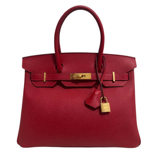 Hermes Birkin 30 Rouge Casaque Red Epsom Leather Gold Hardware