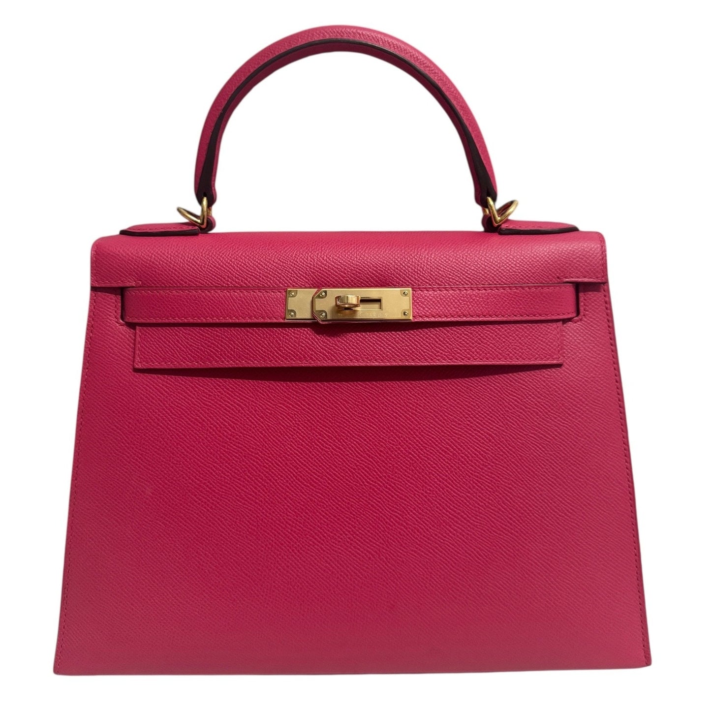 Hermes Kelly 28 Sellier Pink Rose Extreme Epsom Leather Gold Hardware