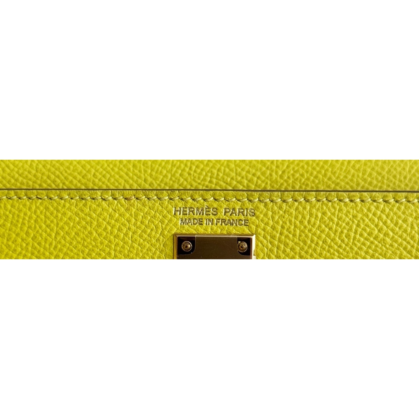Hermes Kelly Mini 20 Lime Yellow Epsom Leather Gold Hardware