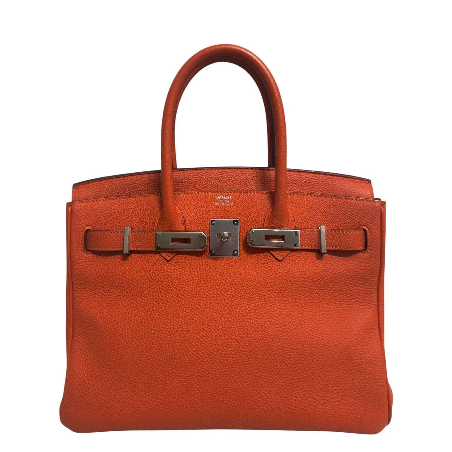 Hermes Birkin 30 Orange Feu Togo Leather Palladium Hardware