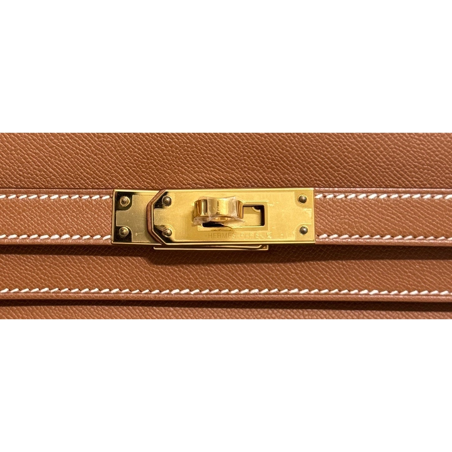 Hermès Kelly Elan Gold Madame Leather Gold Hardware Clutch Shoulder Bag