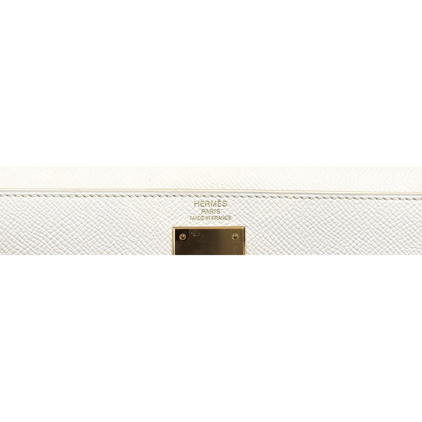 Hermes Kelly 28 Sellier White Blanc Epsom Leather Gold Hardware