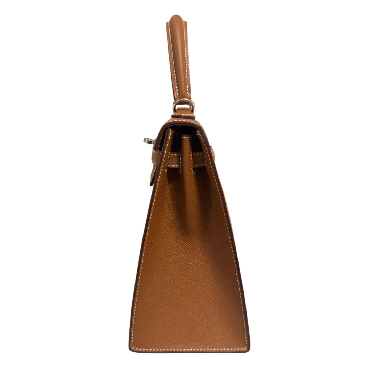Hermes Kelly 25 Sellier Gold Tan Epsom Leather Palladium Hardware