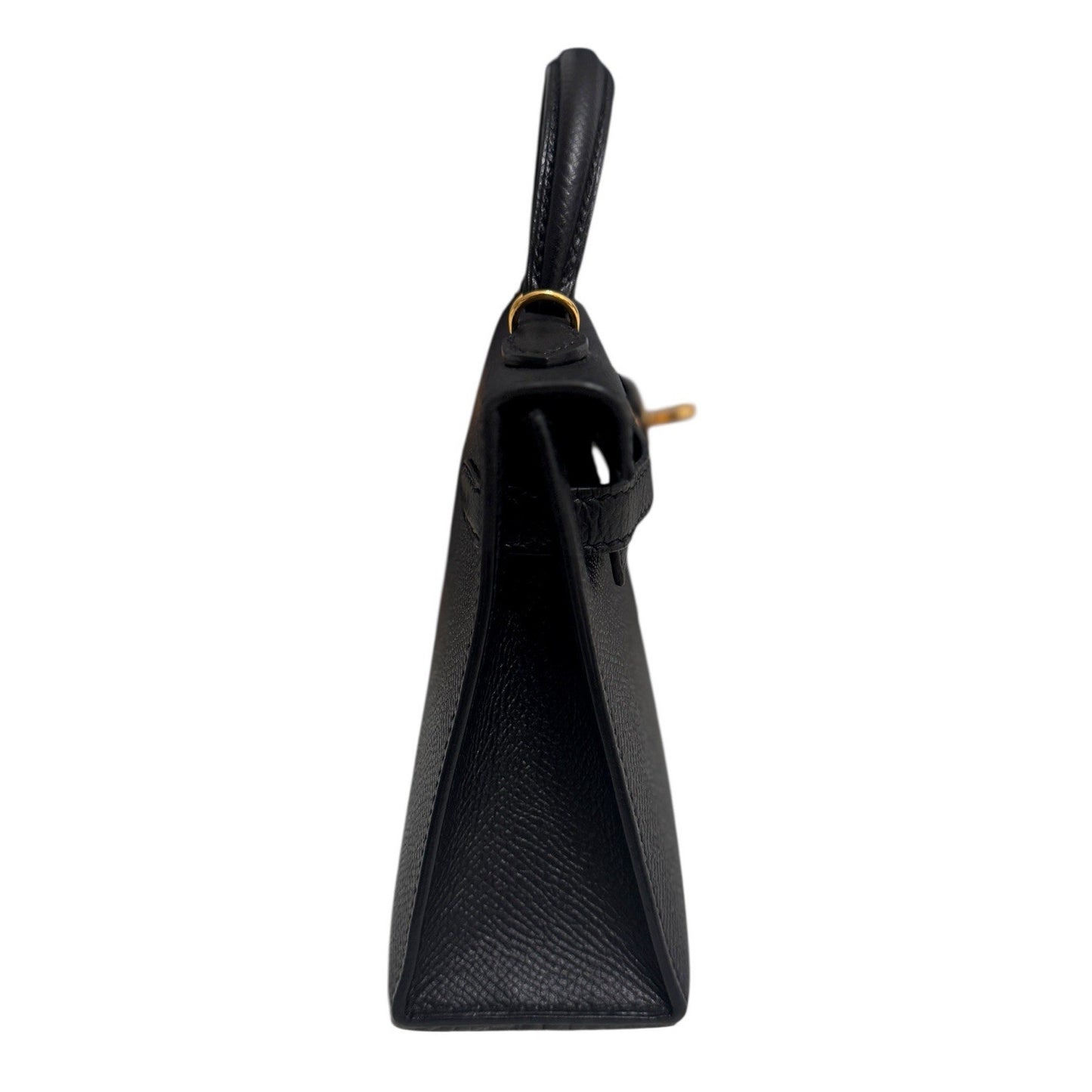 Hermes Kelly Mini 20 Black Noir Epsom Leather Gold Hardware