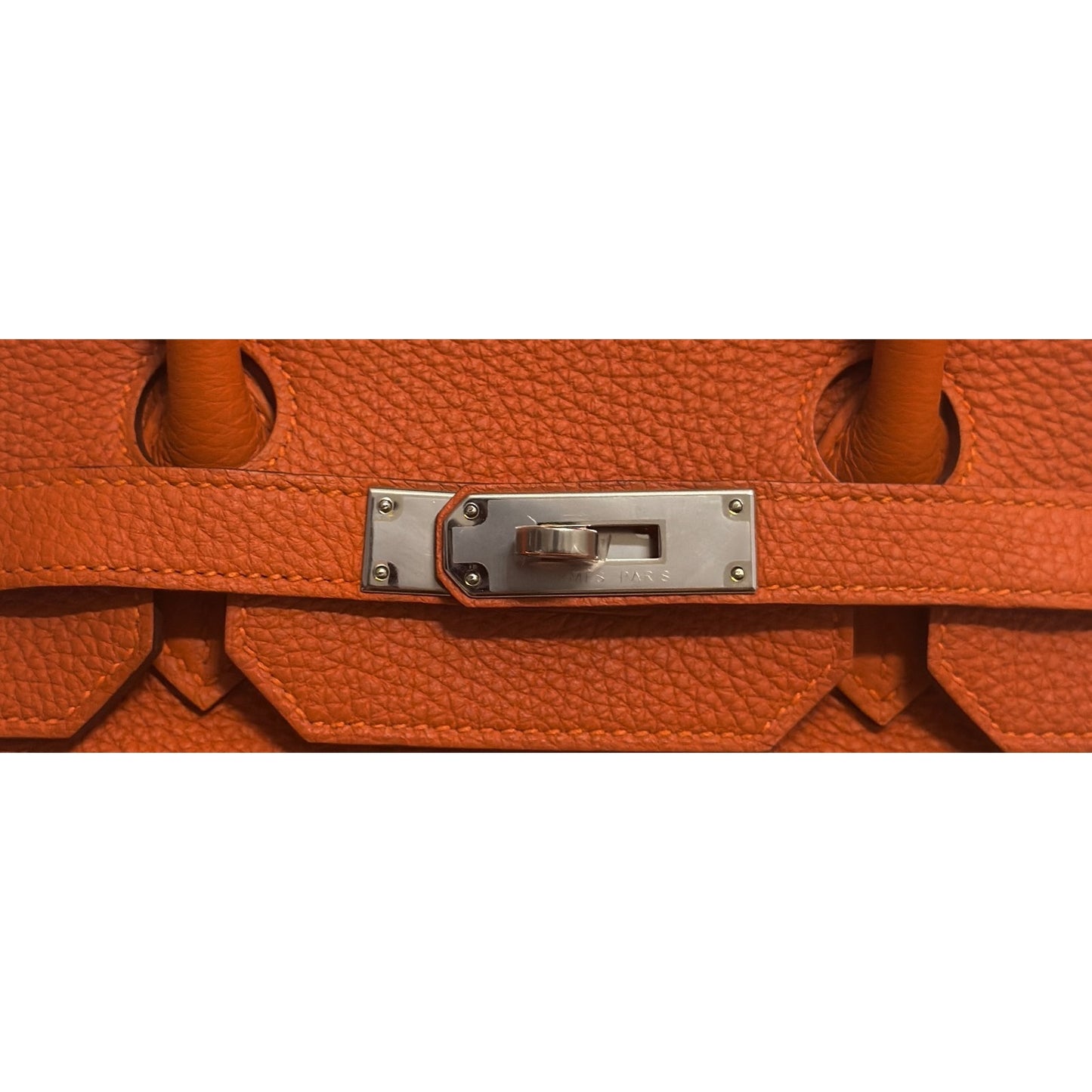 Hermes Birkin 35 Orange Togo Leather Palladium Hardware RARE