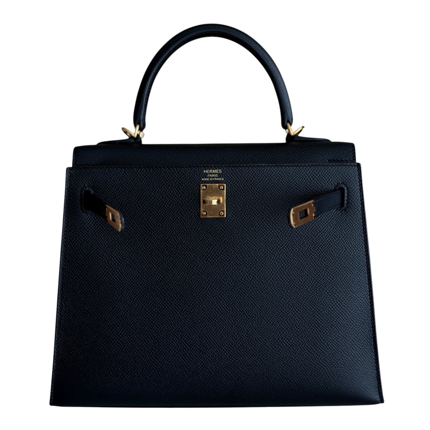 Hermes Kelly 25 Sellier Black Noir Epsom Leather Gold Hardware RARE