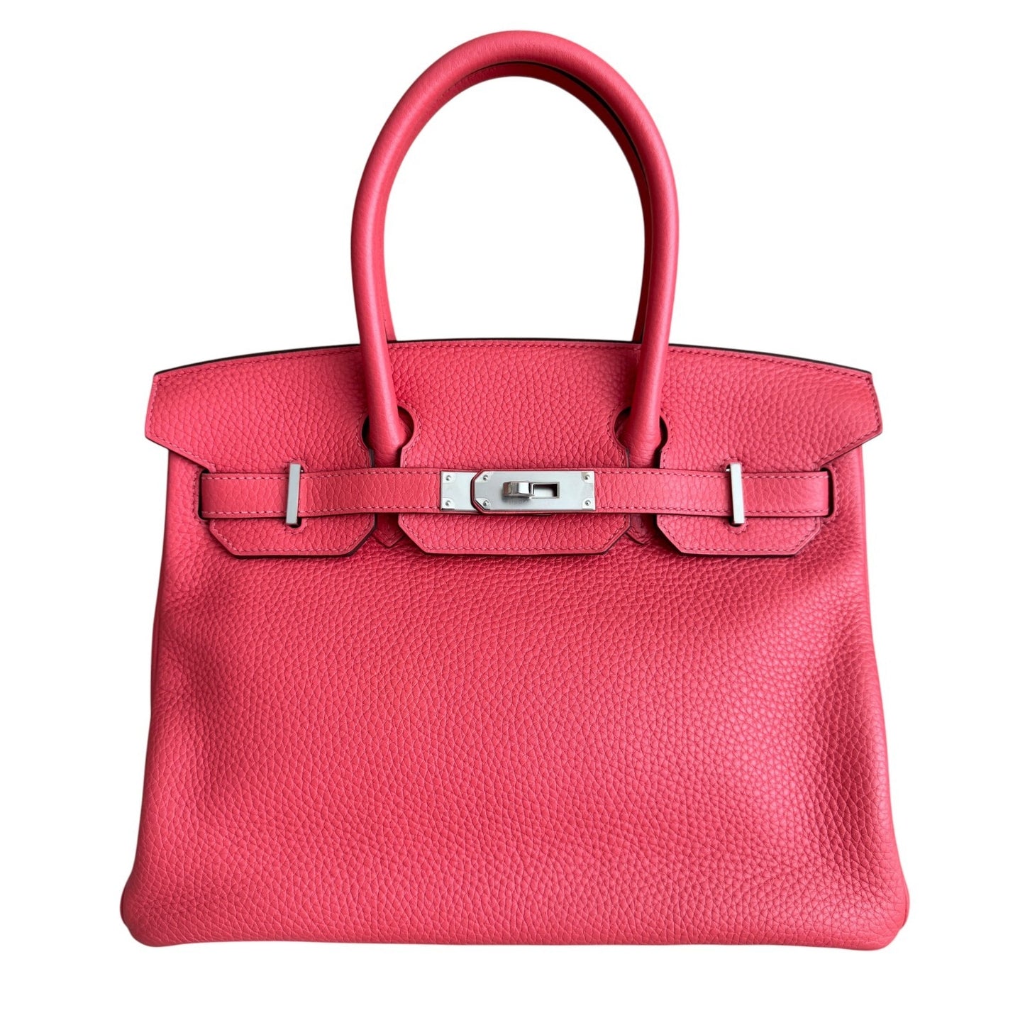 Hermes Birkin 30 Verso Rose Texas Pink Orange Togo Leather Palladium Hardware
