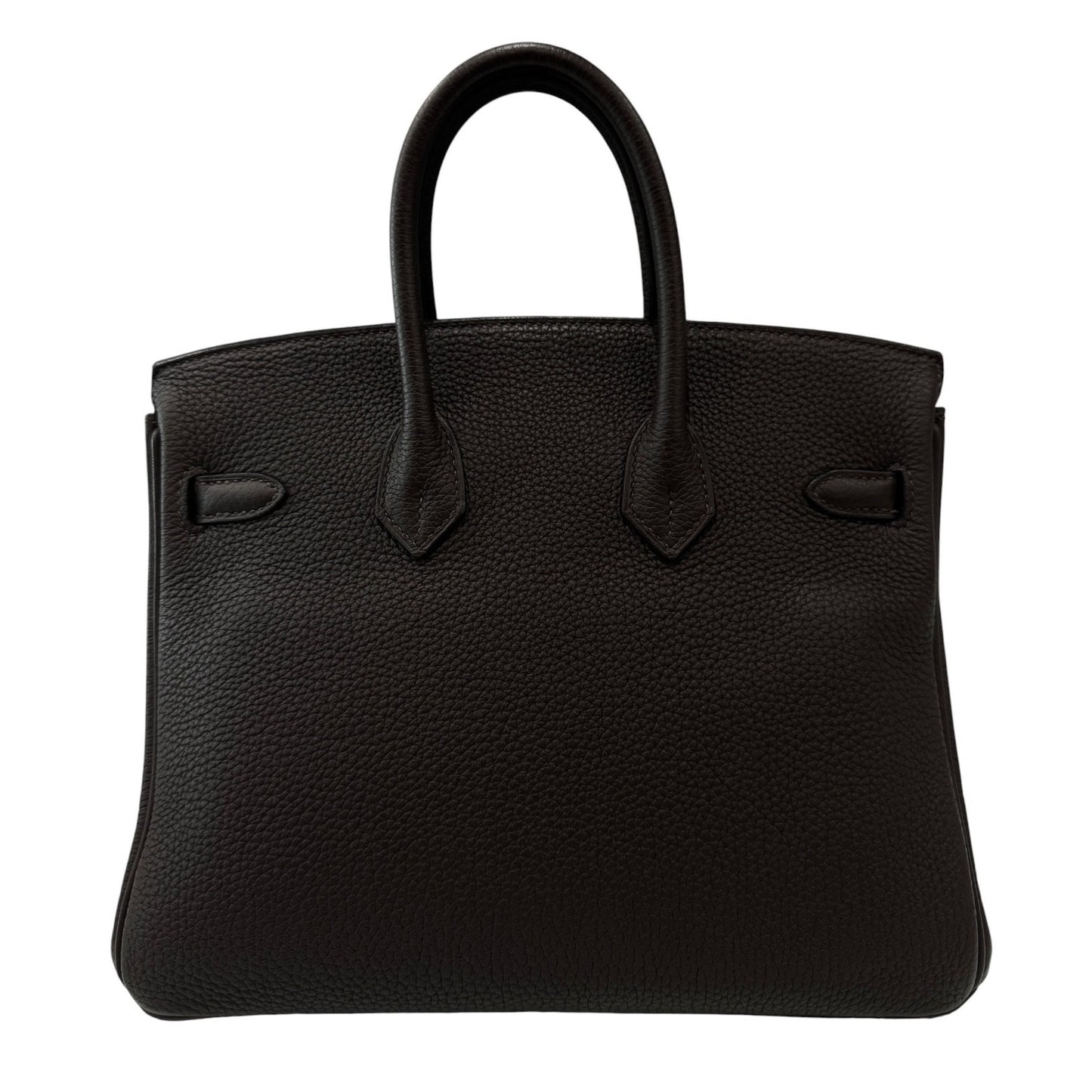 Hermes Birkin 25 Verso Ebene Brown Caramel Togo Leather Palladium Hardware Rare