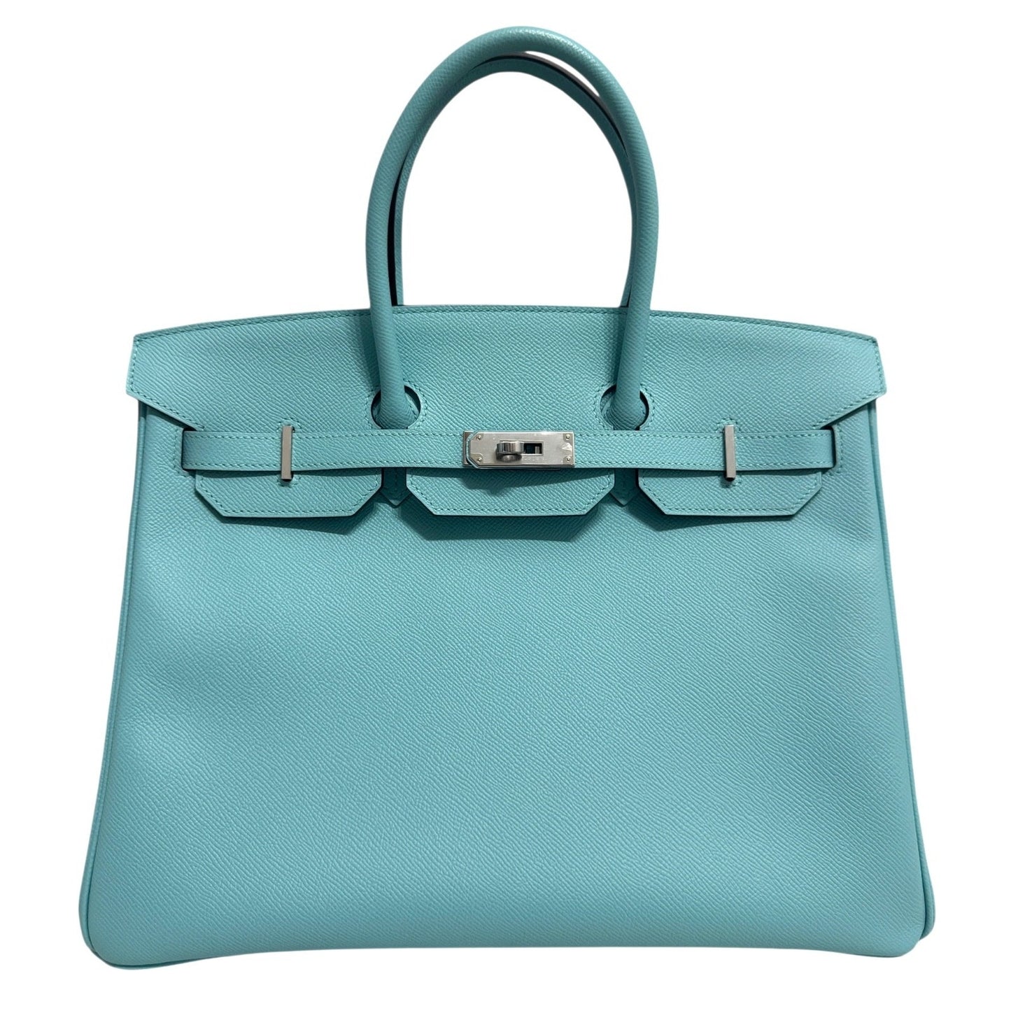 Hermes Birkin 35 Blue Atoll Epsom Leather Palladium Hardware RARE