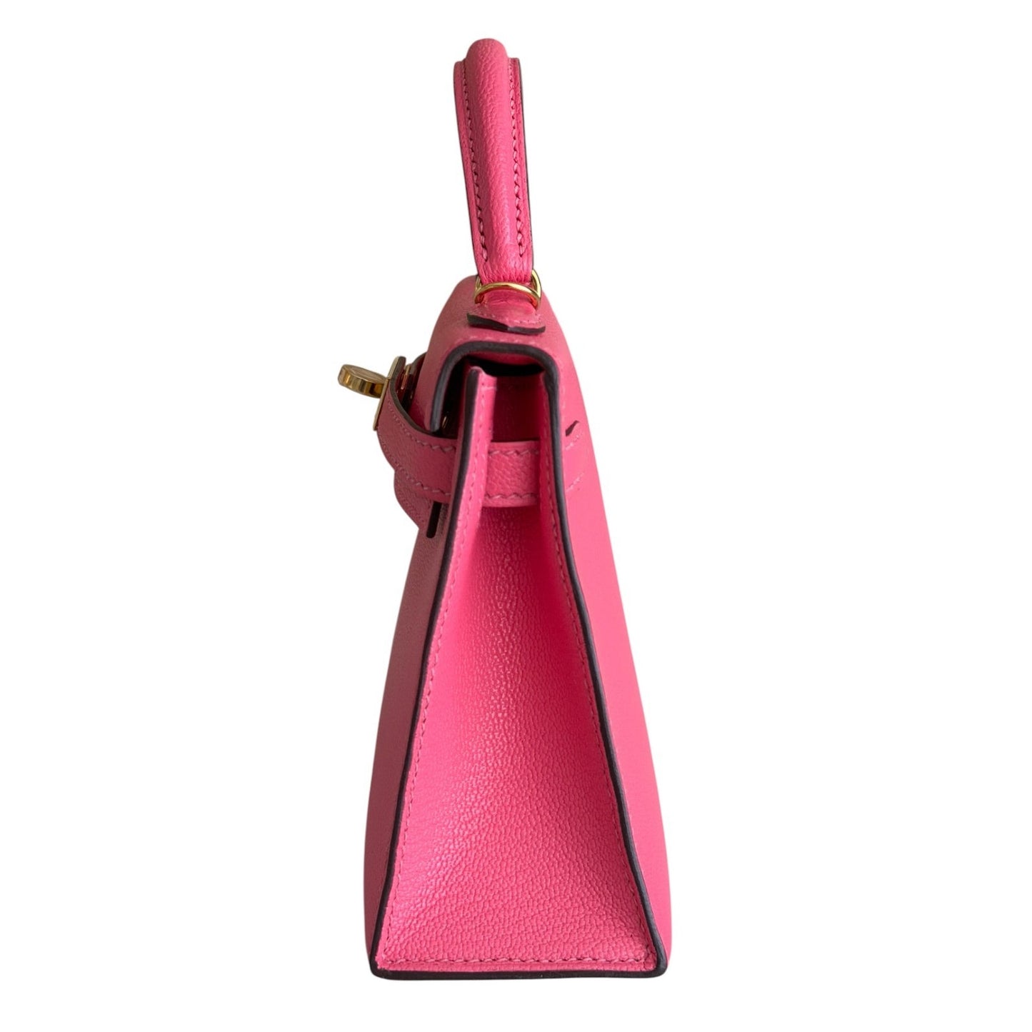 Hermes Kelly Mini 20 Rose Lipstick Pink Chèvre Leather Gold Hardware