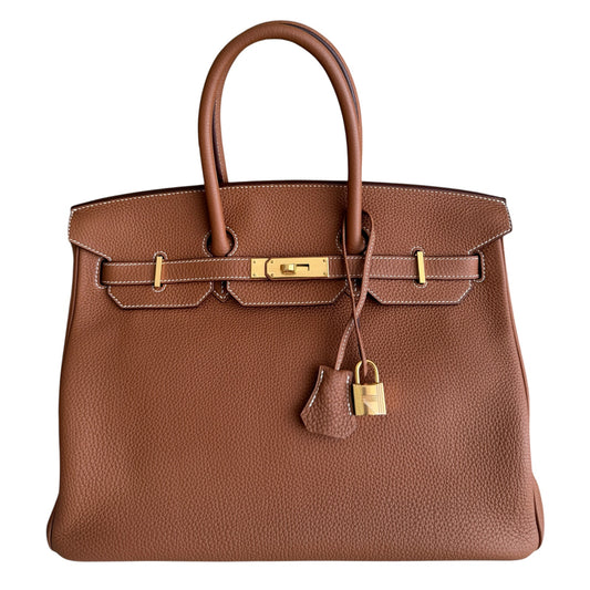 Hermes Birkin 35 Gold Tan Togo Leather Gold Hardware RARE
