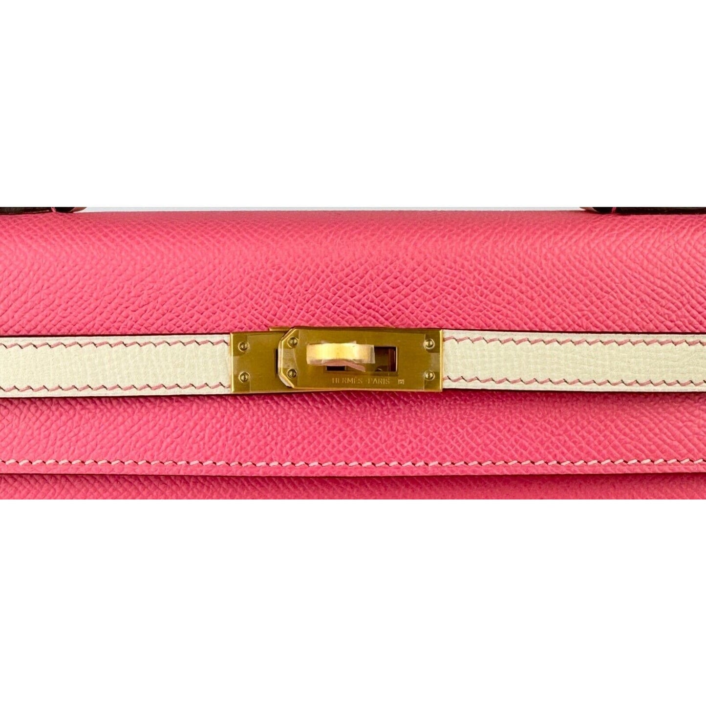 Hermes Kelly 25 Sellier Special Order Rose Azalea Pink Craie Epsom Brushed Gold