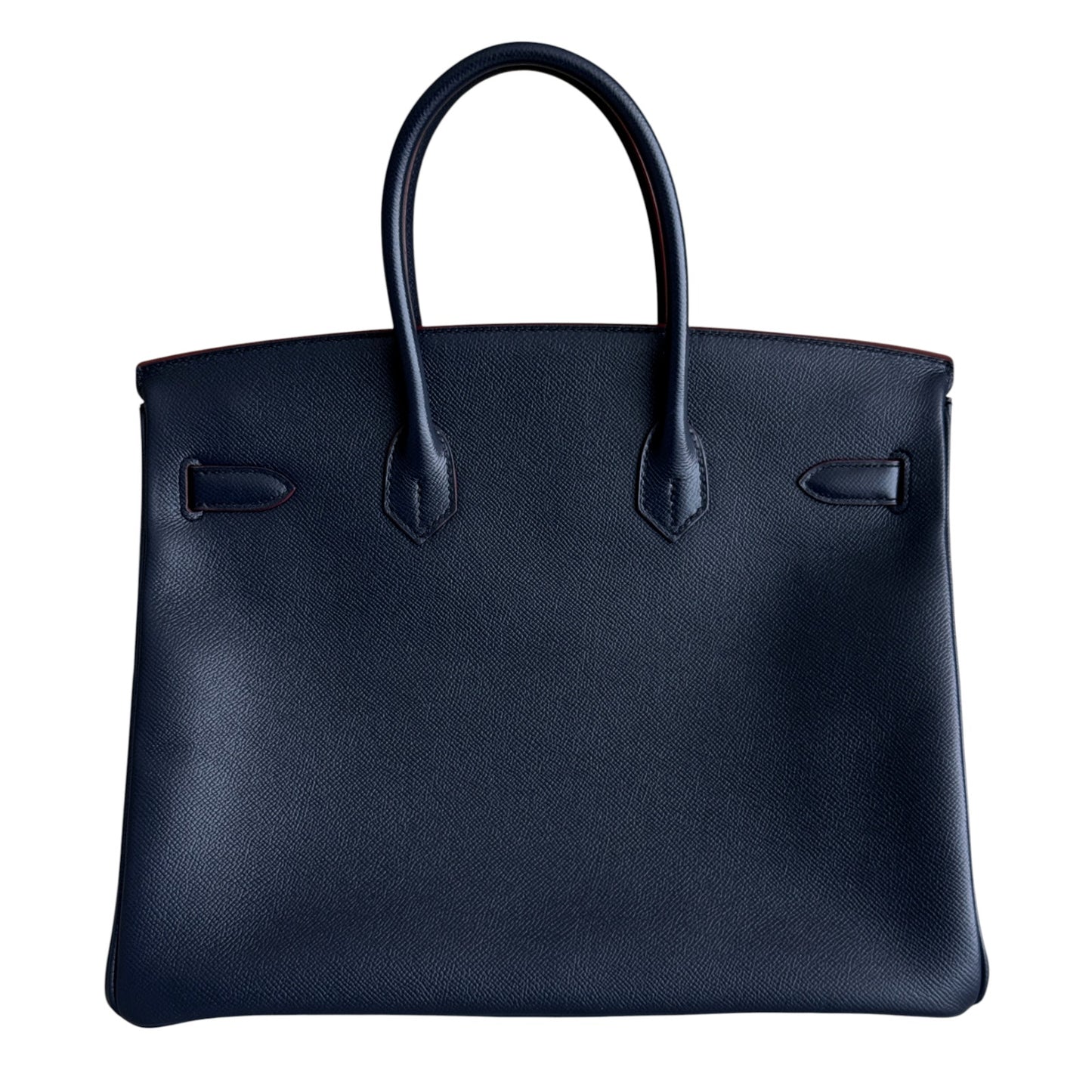 Hermes Birkin 35 Blue Indigo Rouge H Contour Epsom Leather Gold Hardware RARE