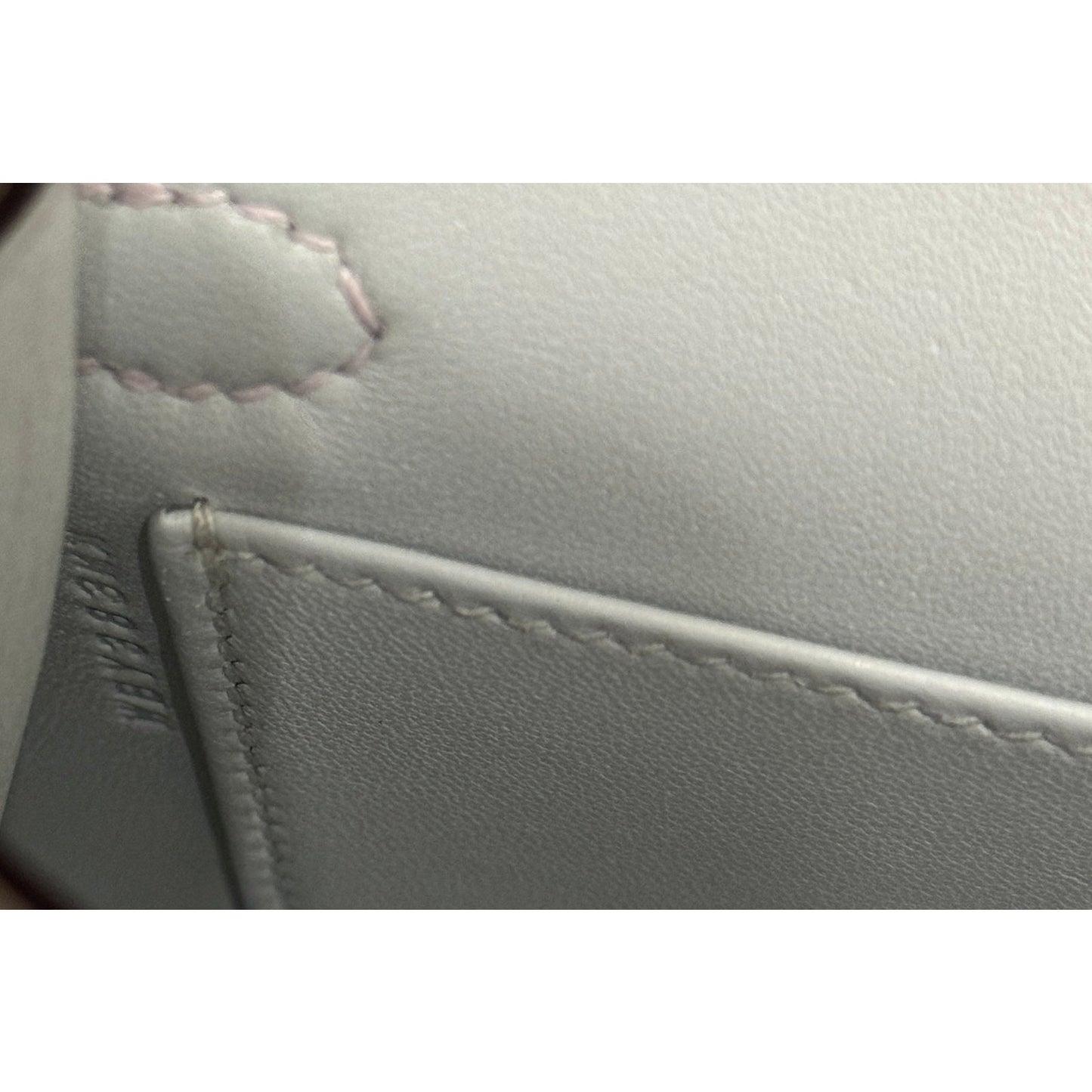 Hermes Mini Kelly Tri Color Gris Platine Mauve Pale and Vert Moyen Epsom Gold Hardware