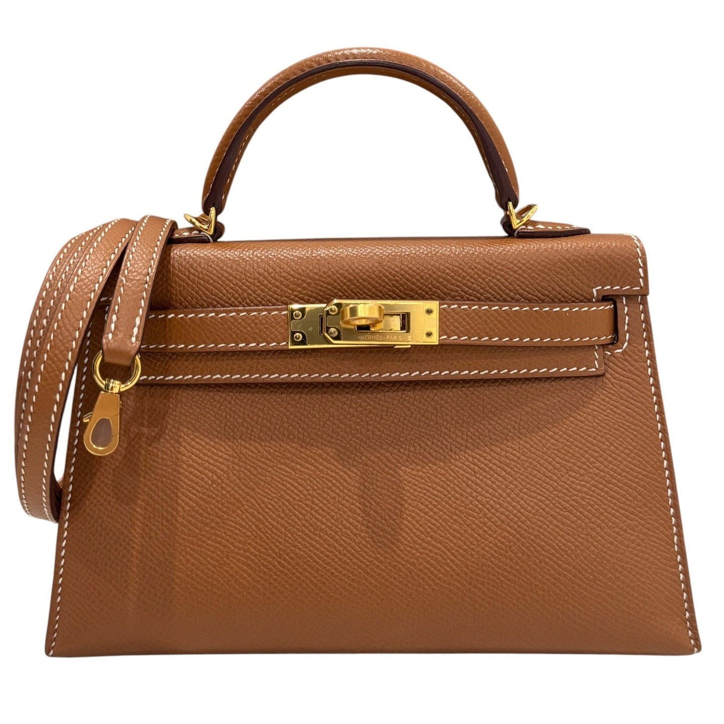 Hermes Kelly Mini 20 Gold Tan Epsom Leather Gold Hardware