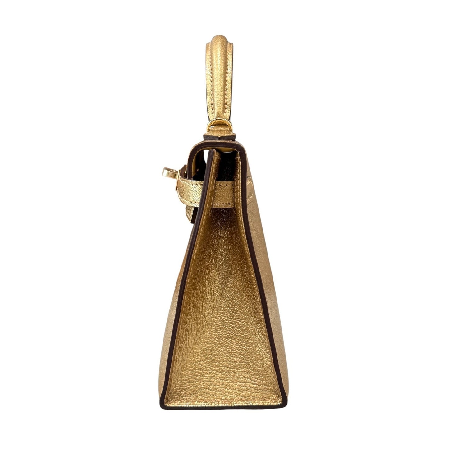 Hermès Kelly Mini 20 Dore Gold Chevre Chamkilight Permabrass Hardware RARE