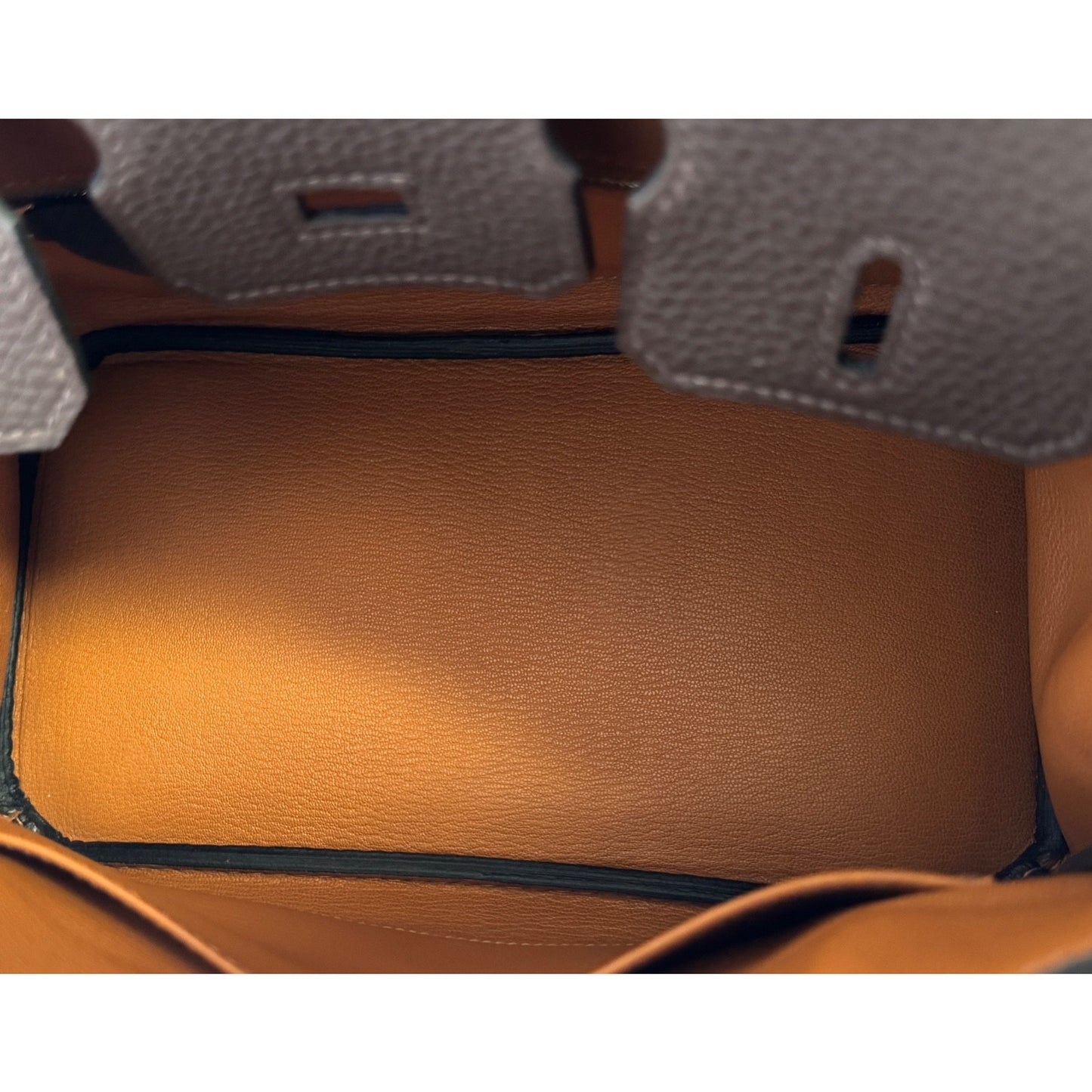 Hermes Birkin 25 Verso Ebene Brown & Gold Tan Togo Leather Palladium Hardware