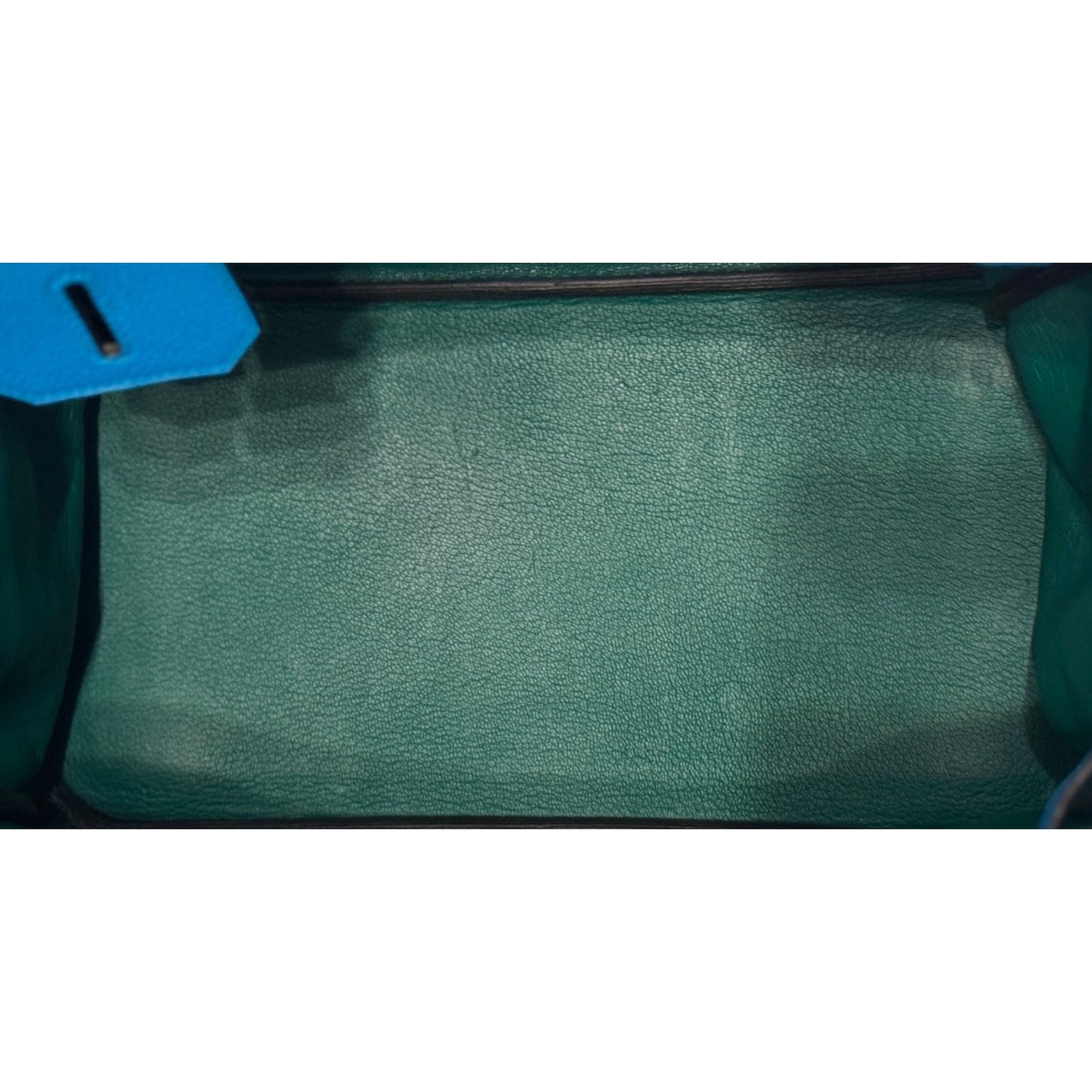 Hermes Birkin 30 Verso Blue Zanzibar Malachite Togo Leather Palladium Hardware