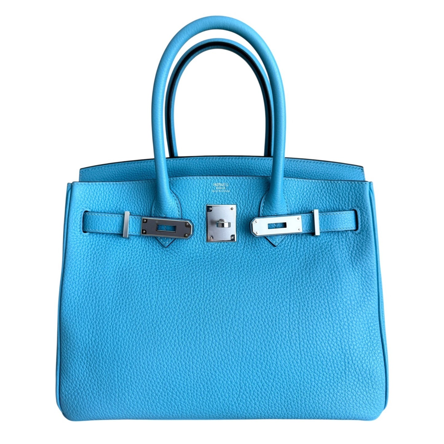 Hermes Birkin 30 Bleu du Nord Blue Togo Leather Palladium Hardware Rare
