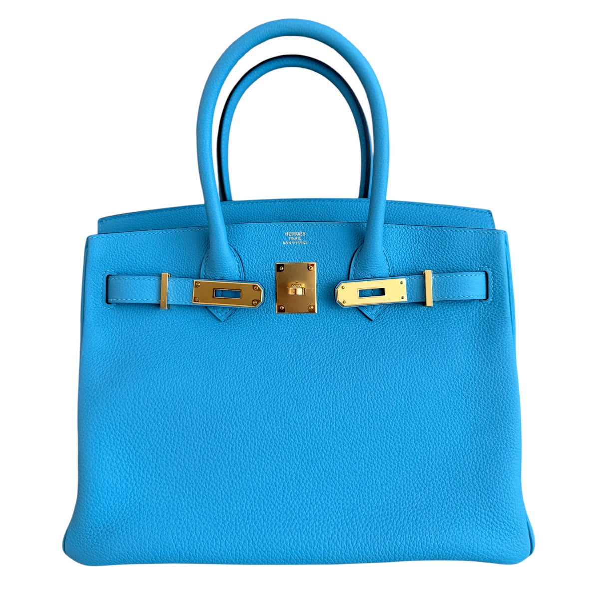 Hermes Birkin 30 Bleu du Nord Blue Togo Leather Gold Hardware RARE