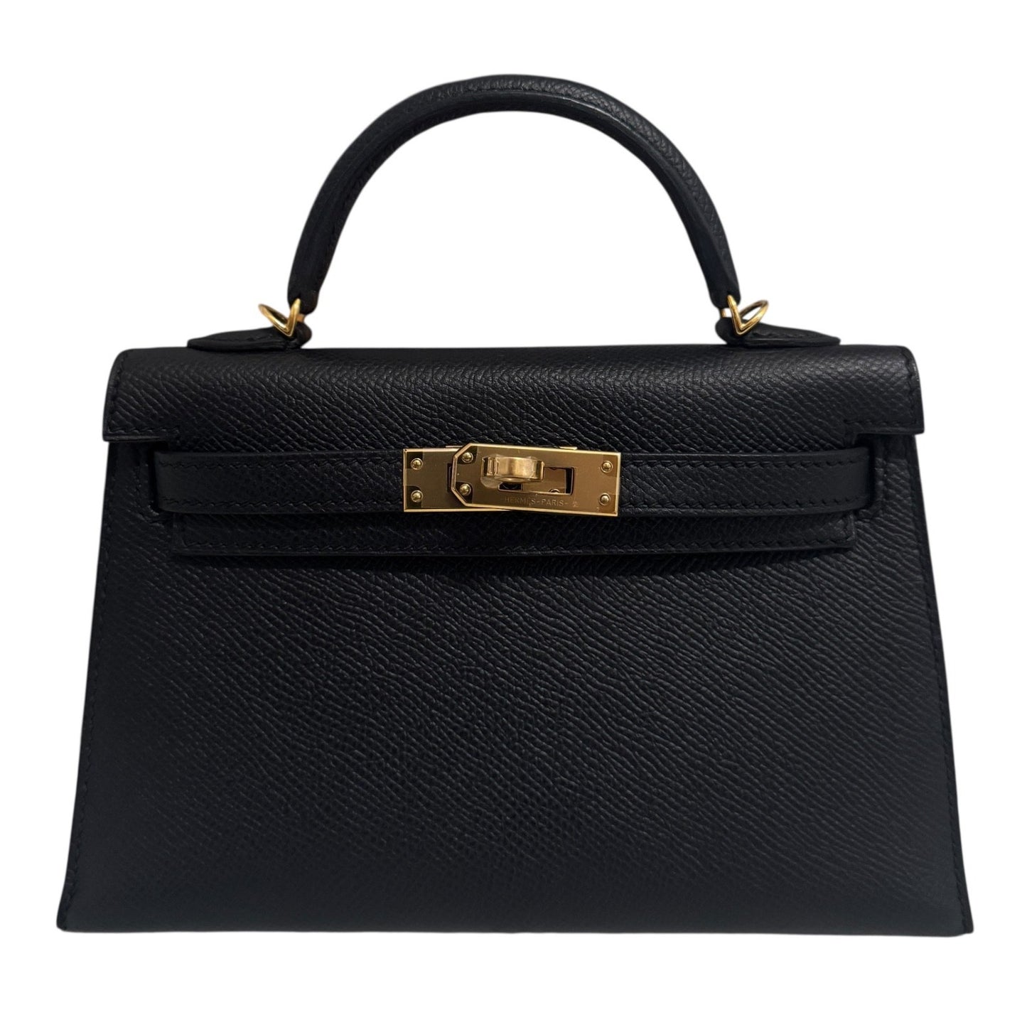Hermes Kelly Mini 20 Black Noir Epsom Leather Gold Hardware