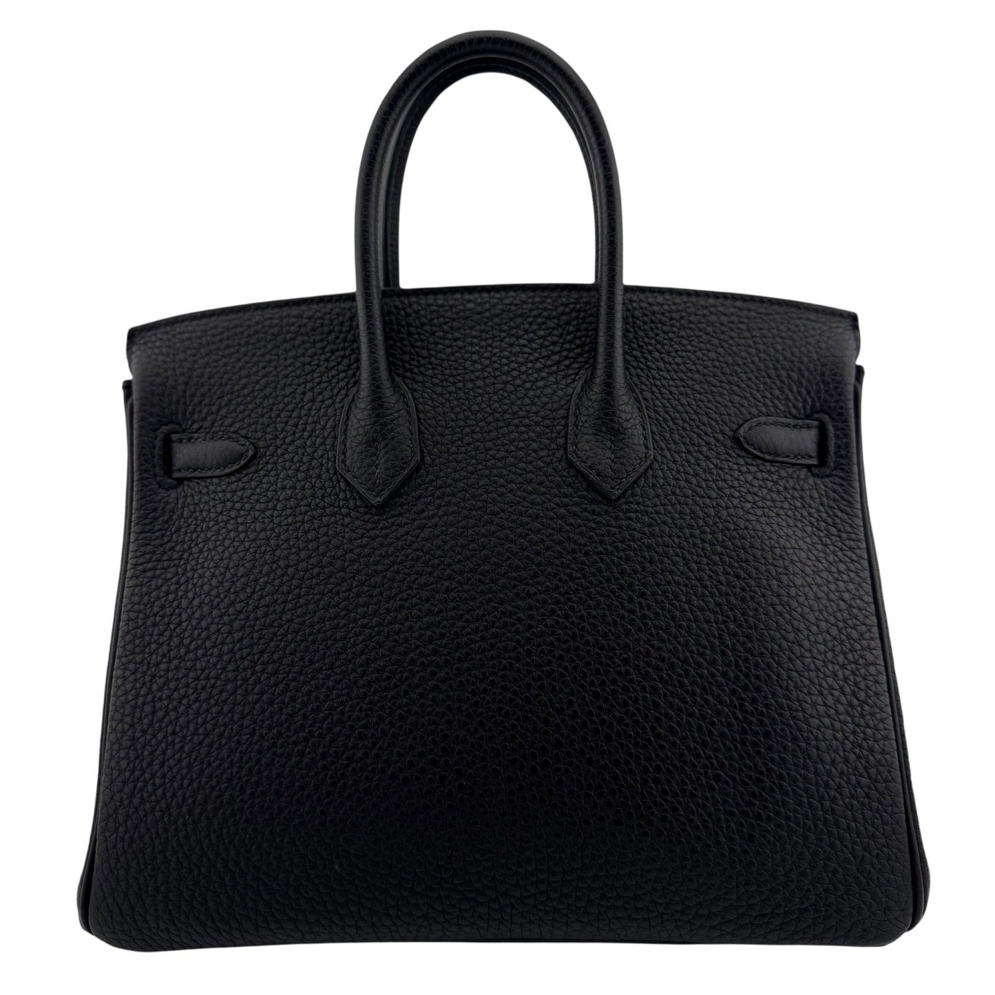 Hermes Birkin 25 Black Noir Togo Leather Palladium Hardware Handbag