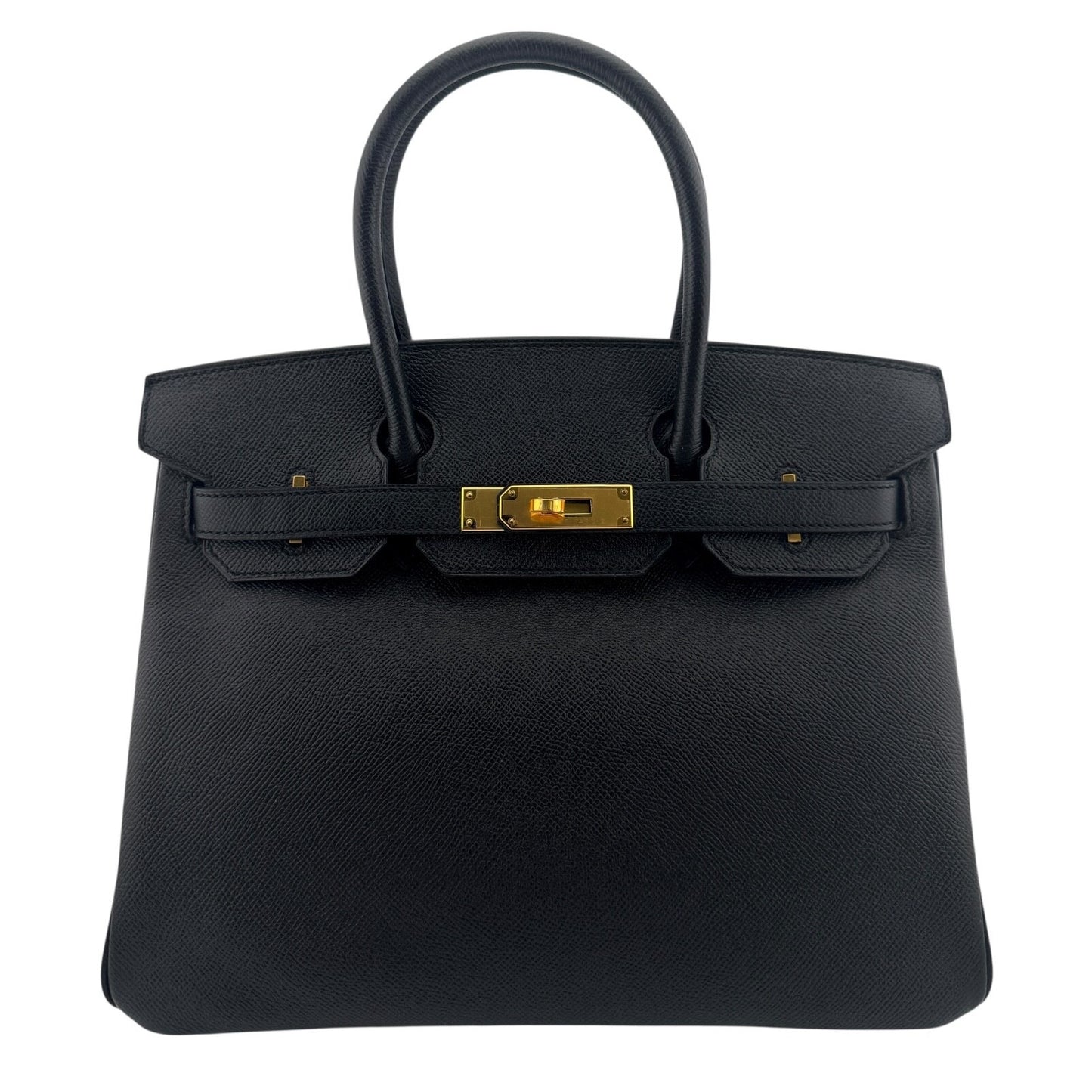 Hermes Birkin 30 Black Noir Epsom Leather Gold Hardware RARE