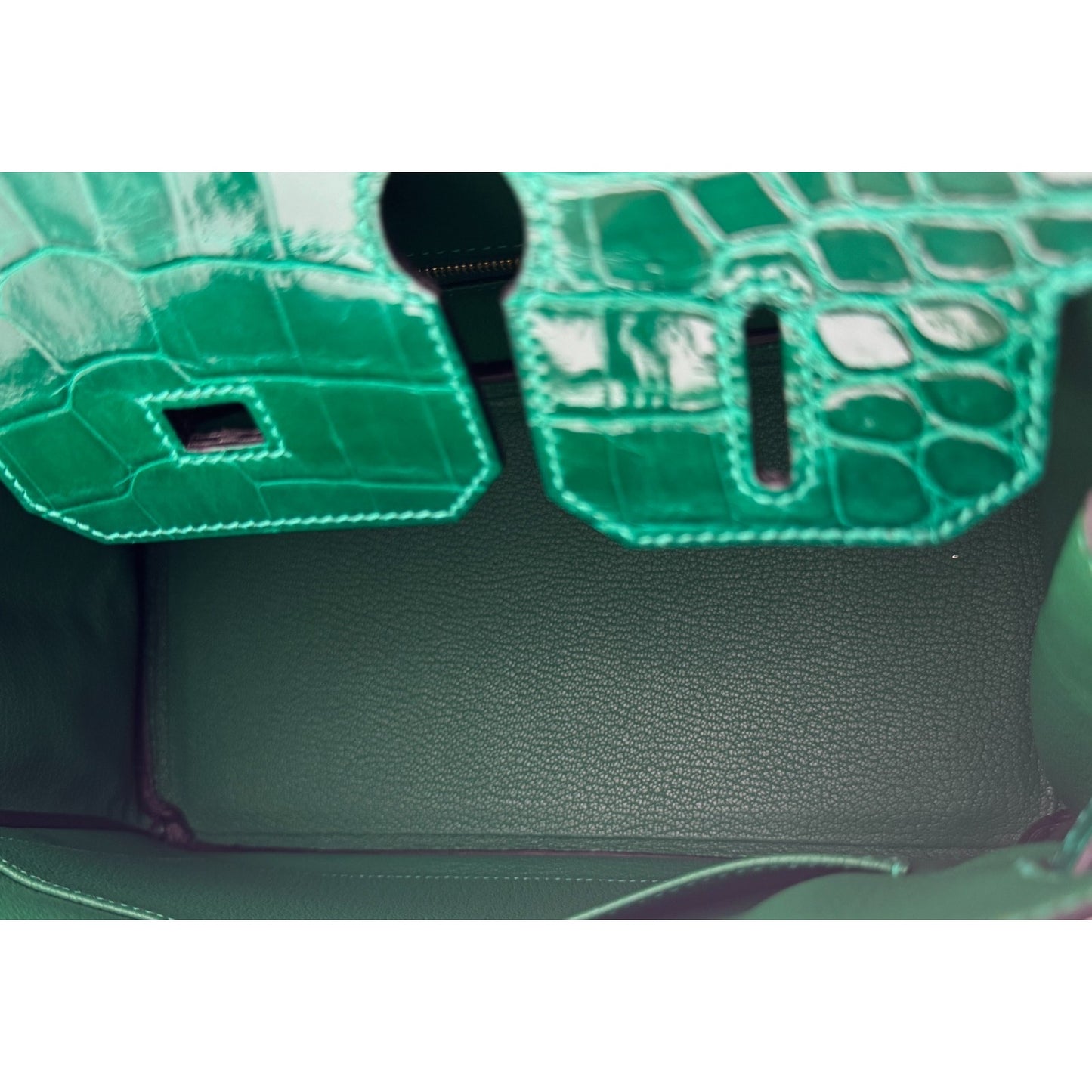 Hermes Birkin 30 Emerald Green Niloticus Crocodile Leather Gold Hardware Rare