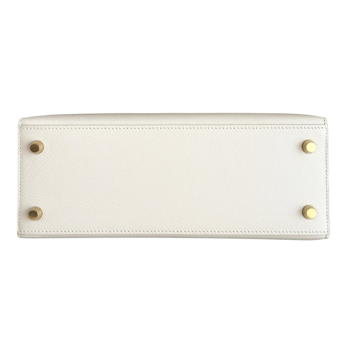 Hermes Kelly 25 Sellier Craie White Epsom Leather Gold Hardware