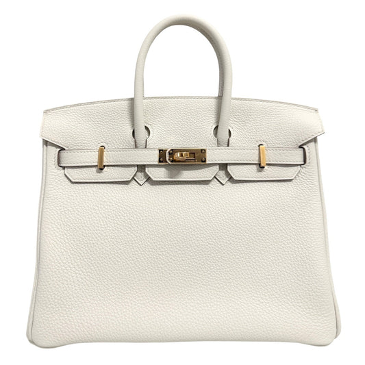 Hermes Birkin 25 Mushroom White Gray Togo Leather Gold Hardware