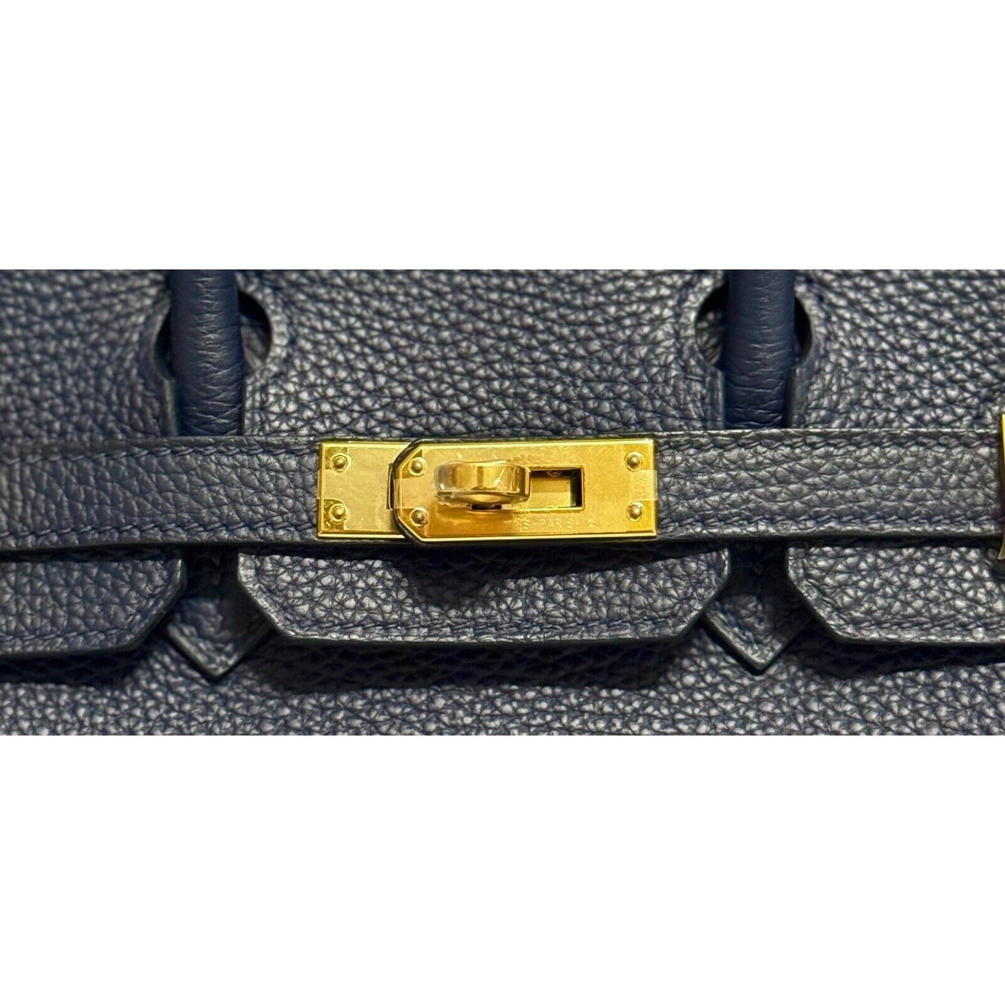 Hermes Birkin 25 Bleu Nuit Blue Togo Leather Gold Hardware Handbag