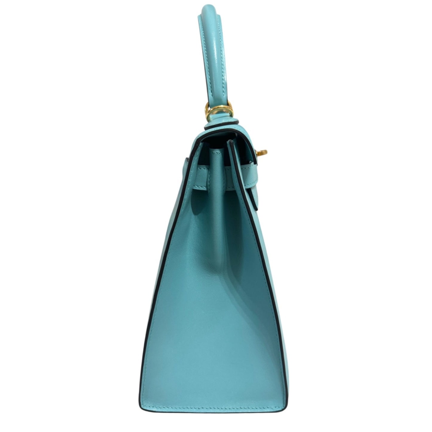 Hermes Kelly 28 Sellier Blue Atoll Tiffany Blue Tadelakt Leather Gold Hardware