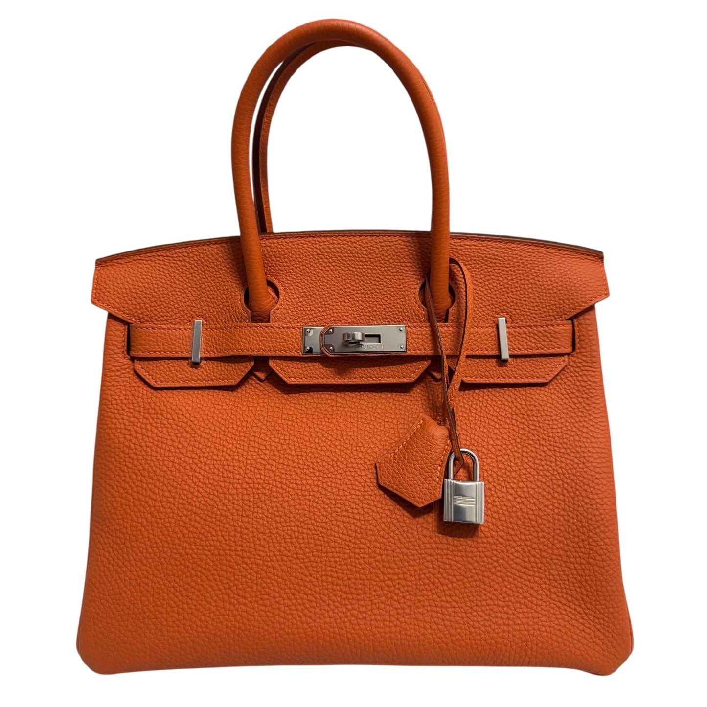 Hermes Birkin 30 Orange Togo Leather Palladium Hardware