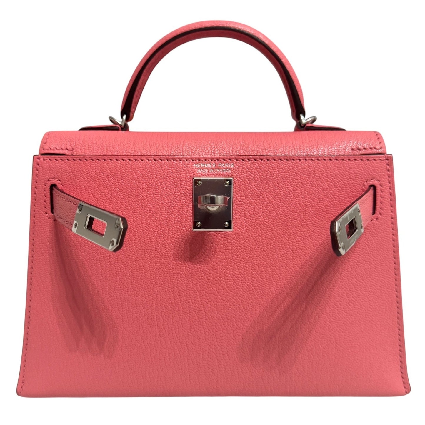 Hermes Kelly Mini 20 Verso Rose D'ete Pink Chèvre Rouge H Leather Palladium Hwr