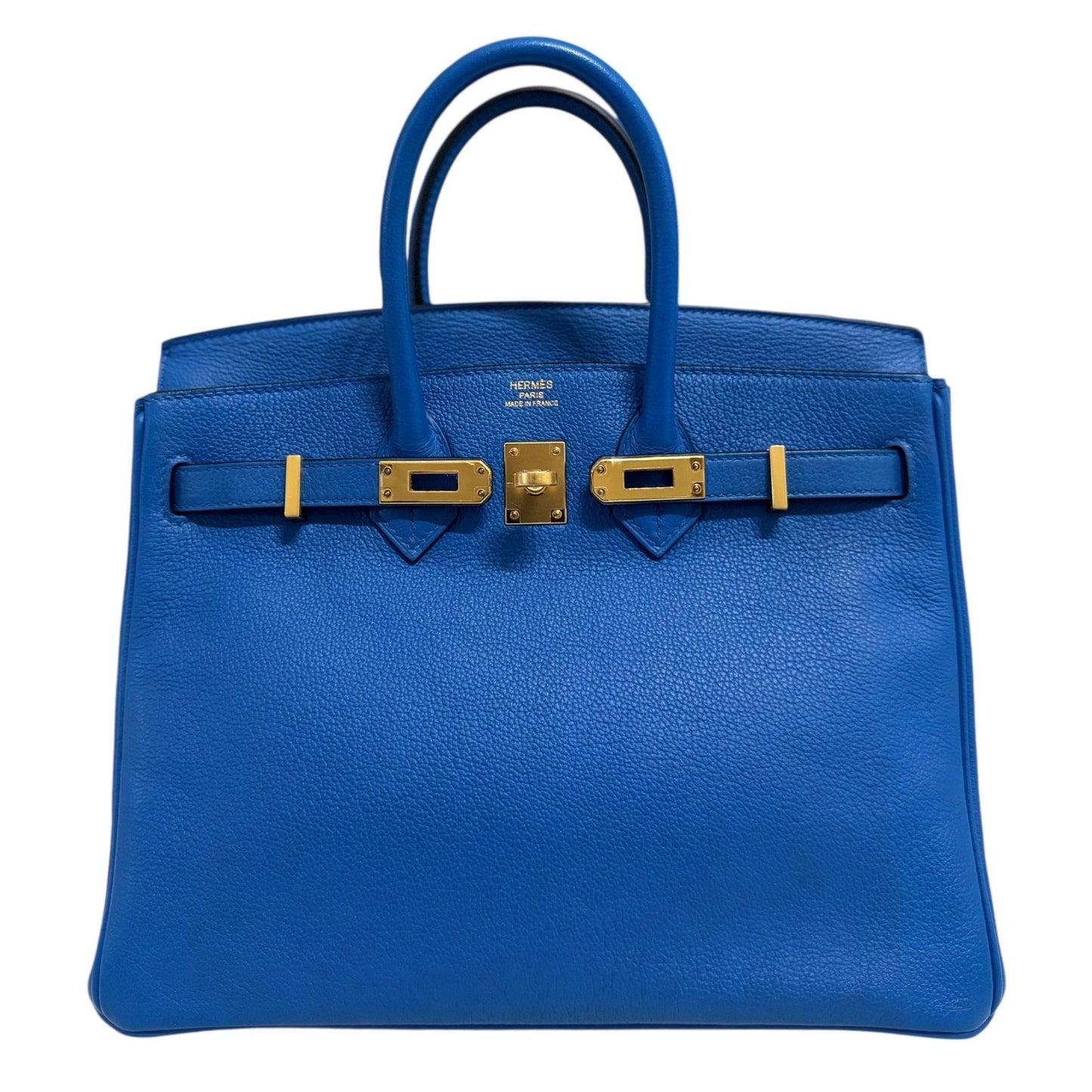 Hermes Birkin 25 Blue Zellige Novillo Leather Gold Hardware RARE