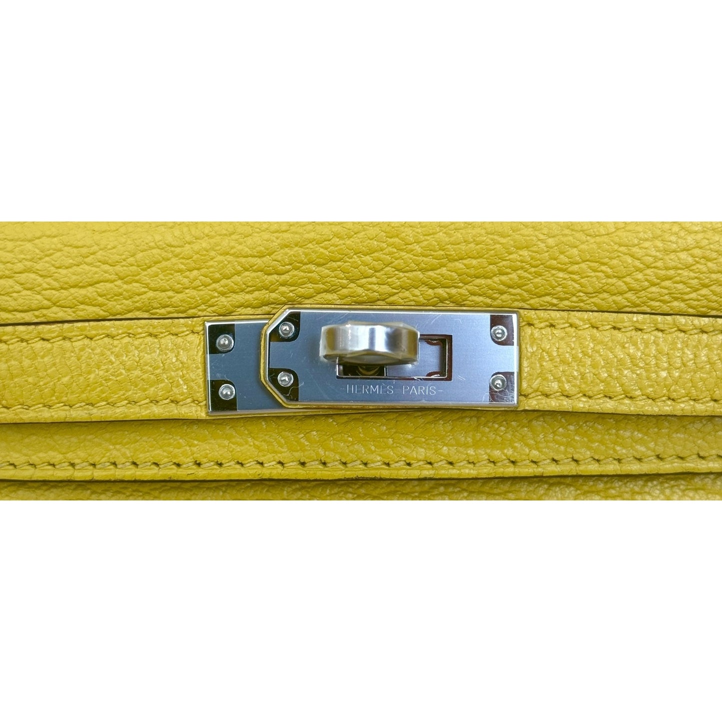 Hermes Kelly Mini 20 Verso Jaune Naples Orange Chèvre Leather Palladium Hardware