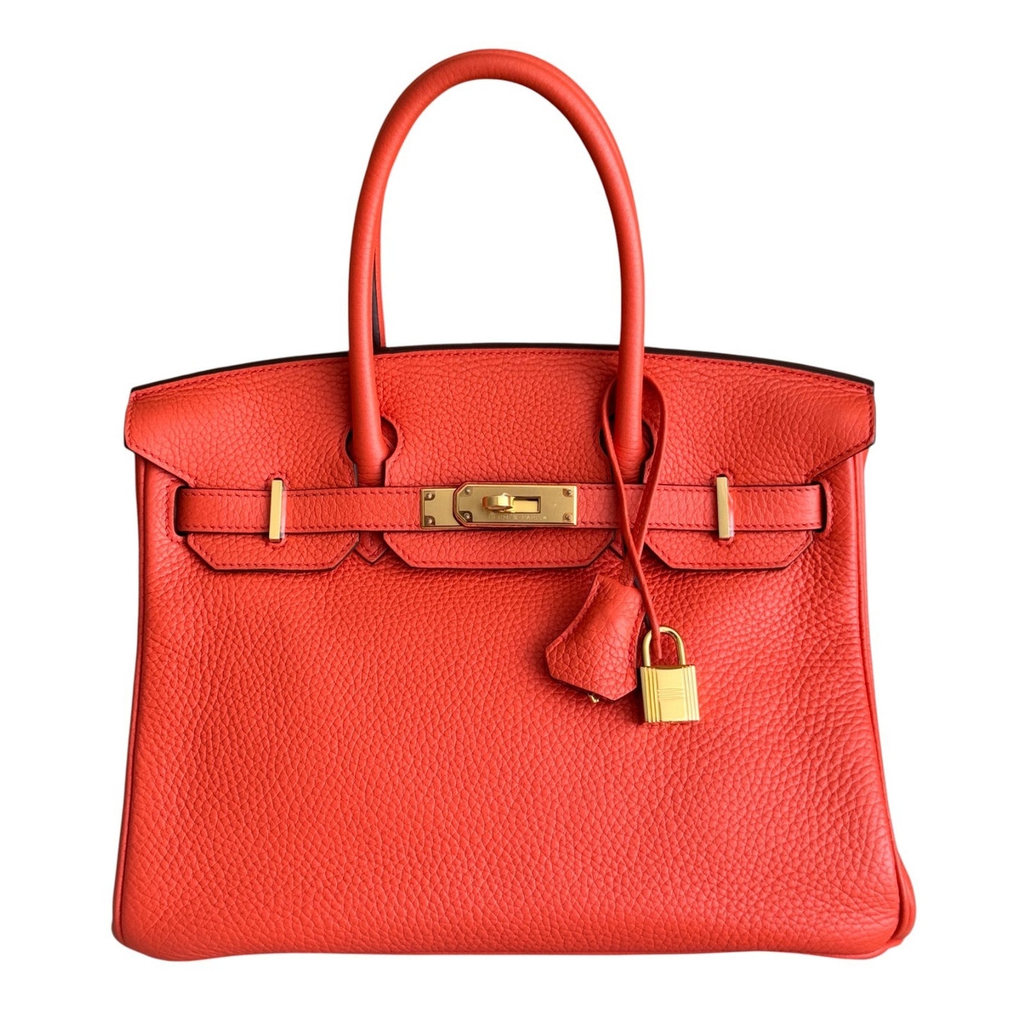 Hermes Birkin 30 Orange Poppy Togo Leather Gold Hardware