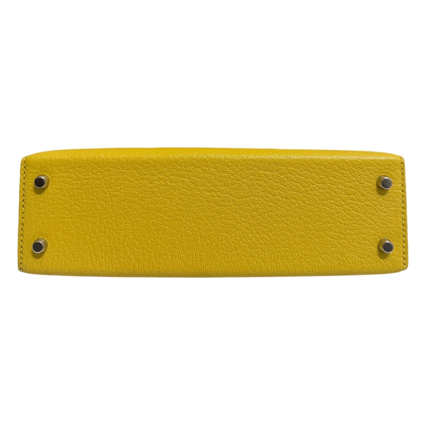 Hermes Kelly Mini 20 Verso Jaune Naples Gris Perle Chèvre Leather Palladium HWR