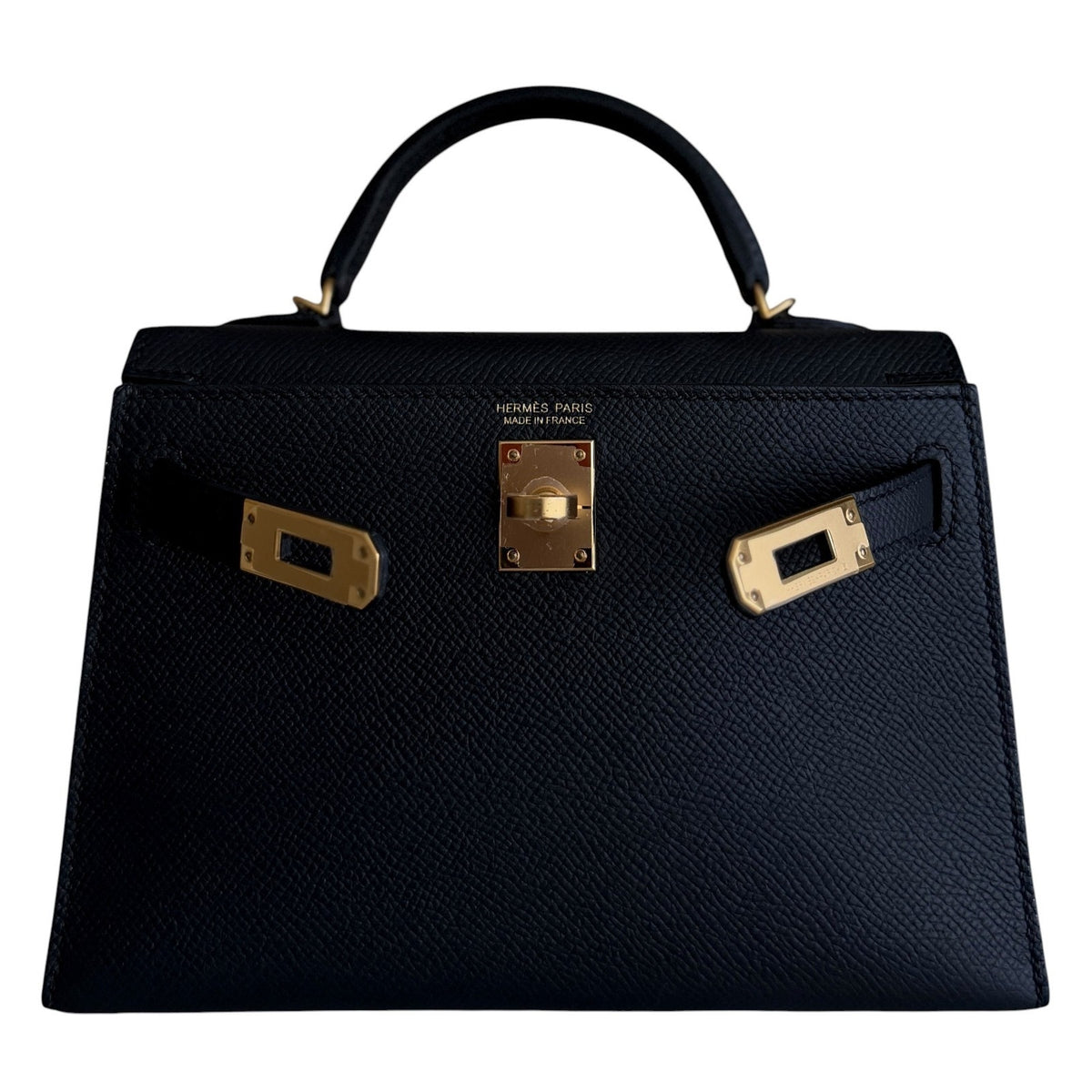 Hermes Kelly Mini 20 Black Noir Epsom Leather Gold Hardware