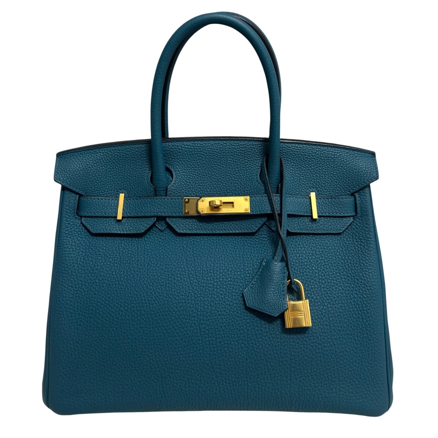 Hermes Birkin 30 Blue Colvert Green Togo Leather Gold Hardware RARE