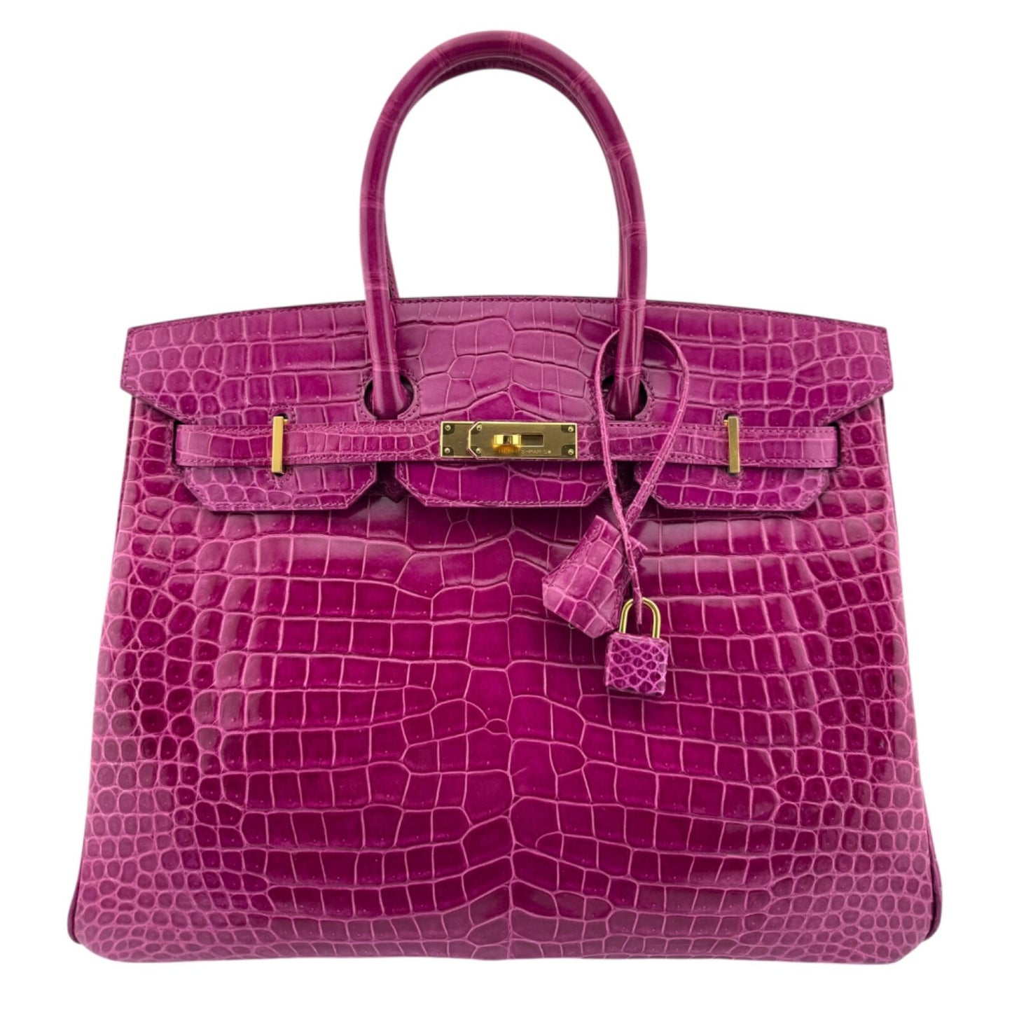 Hermes Birkin 35 Rose Scheherazade Pink Porous Crocodile Gold Hardware