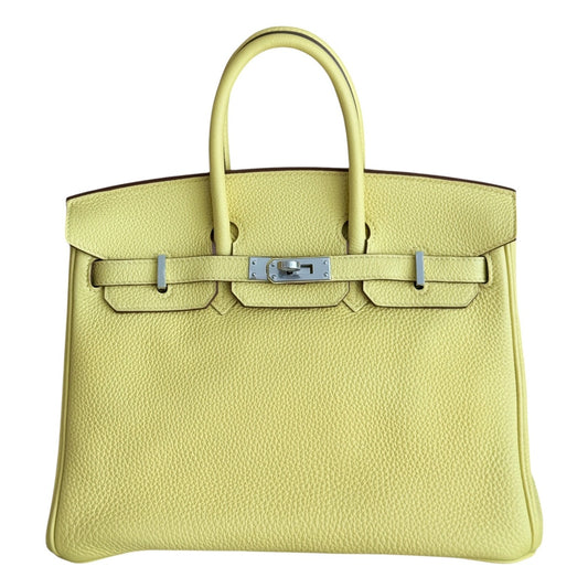 Hermes Birkin 25 Jaune Poussin Yellow Togo Leather Palladium Hardware