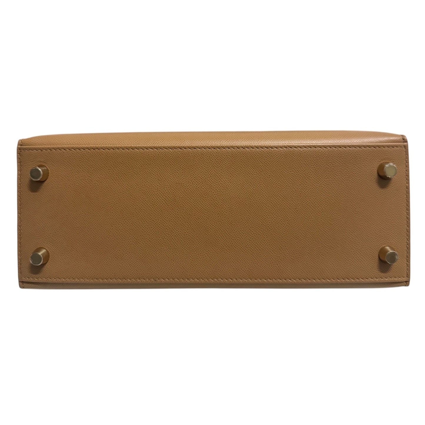 Hermes Kelly 25 Sellier Verso Biscuit & Mushroom Madame Leather Gold Hardware