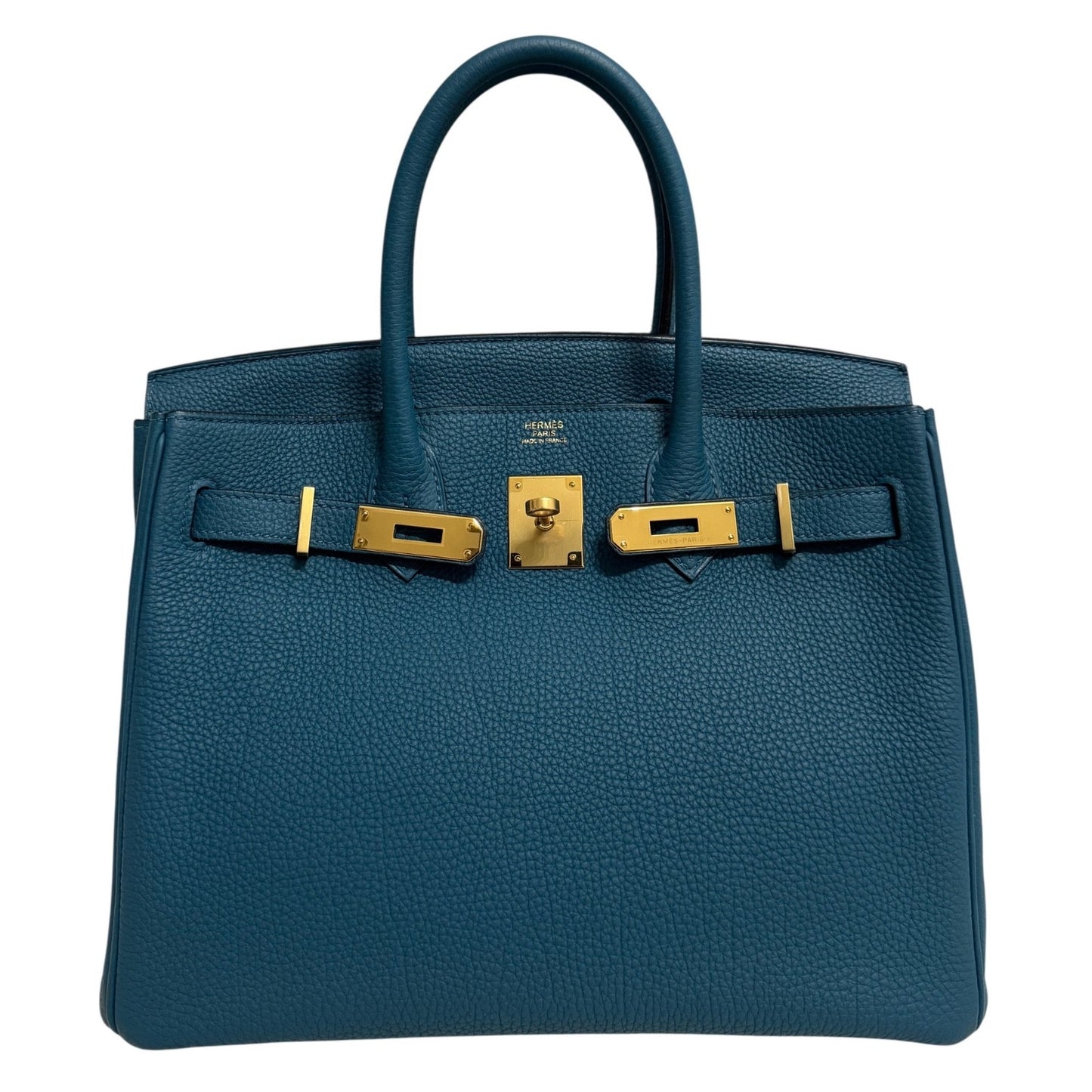 Hermes Birkin 30 Blue Colvert Green Togo Leather Gold Hardware RARE