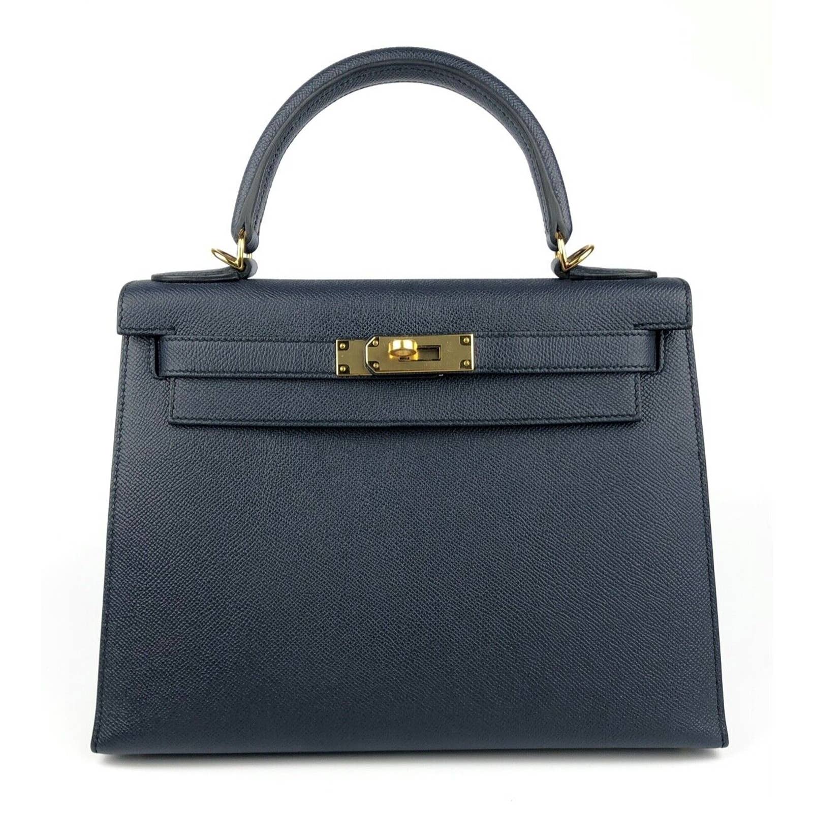 Hermes Kelly 28 Sellier Blue Indigo Epsom Leather Gold Hardware Bag 20 –  Lux Addicts