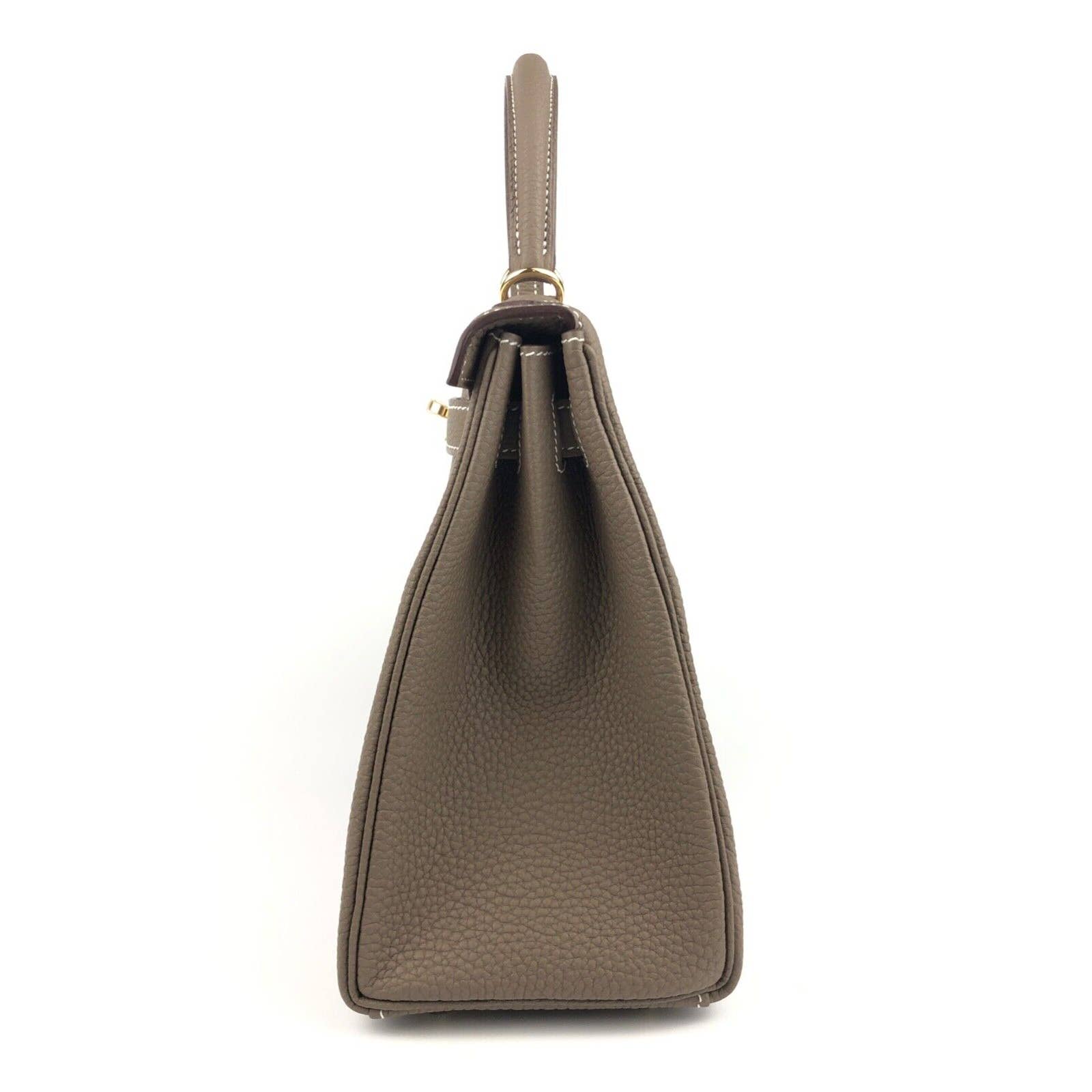 Hermes Birkin bag 25 Etoupe grey Togo leather Gold hardware
