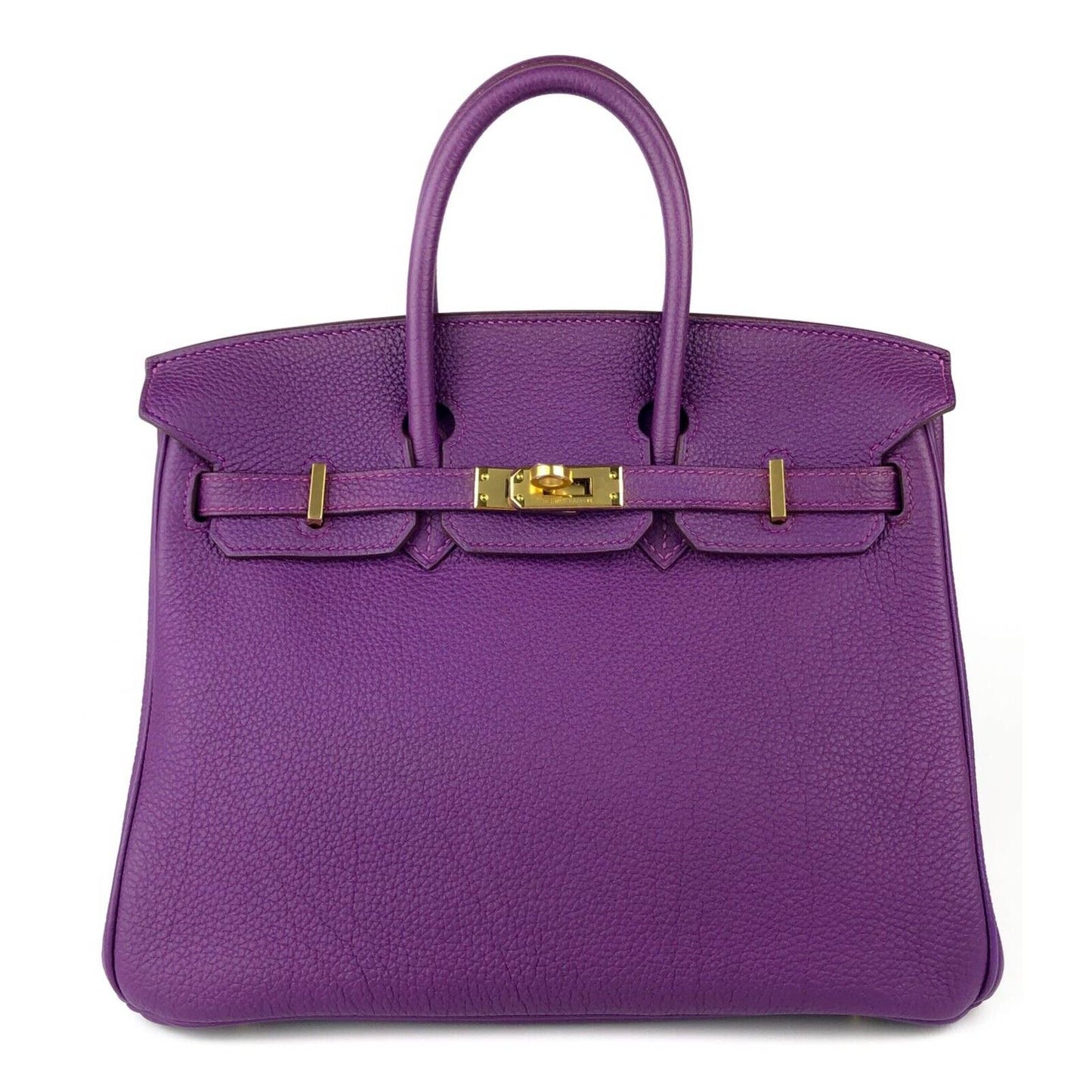 Hermes Birkin 25 Anemone Purple Togo Leather Gold Hardware Handbag Bag