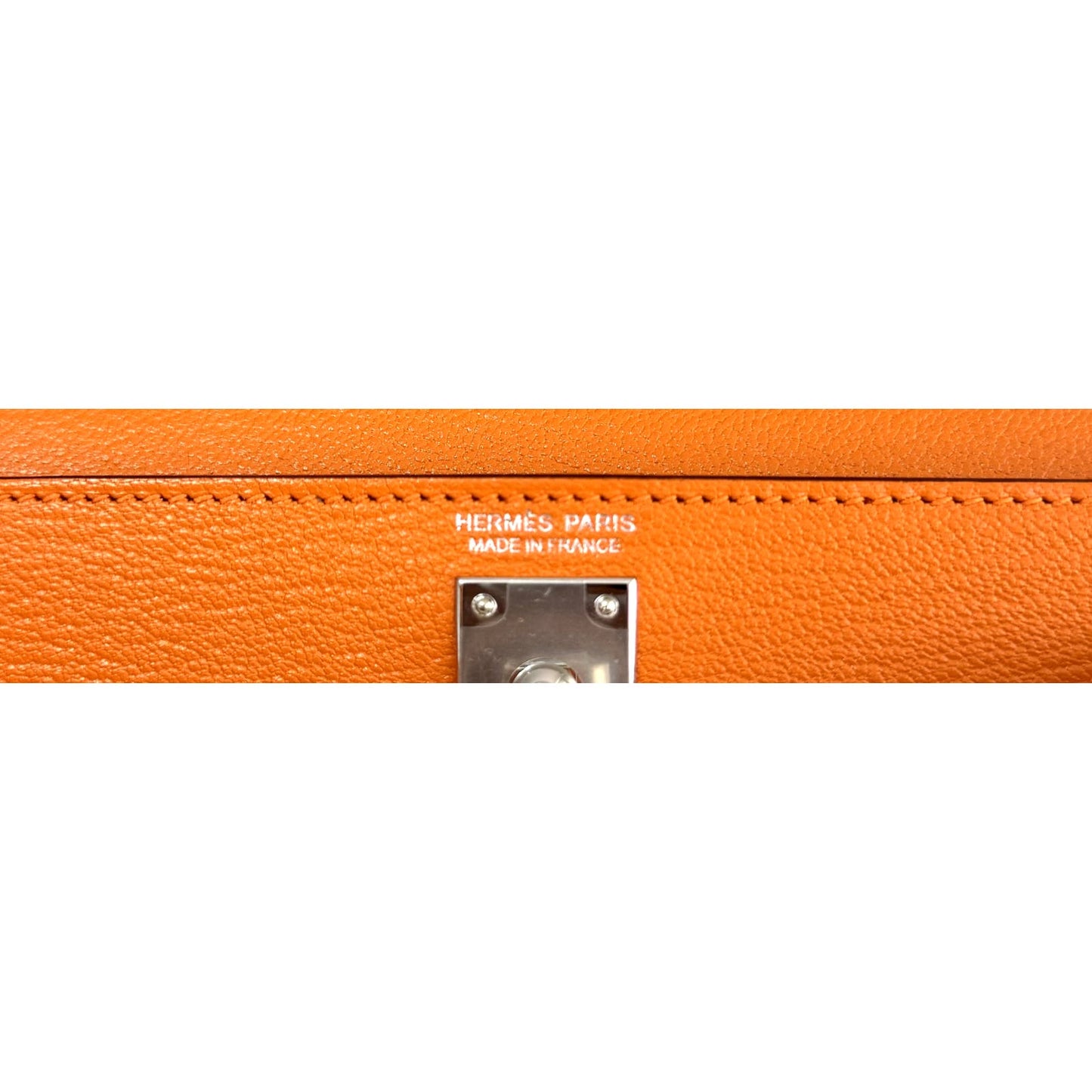 Hermes Kelly Mini 20 Verso Orange & Sanguine Chèvre Leather Palladium Hardware